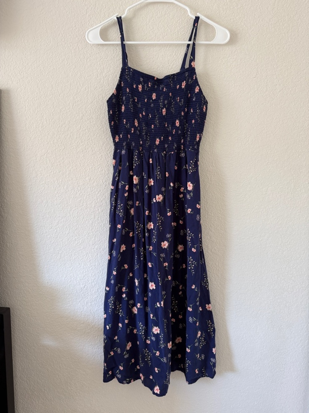 Navy Blue Floral Summer Dress